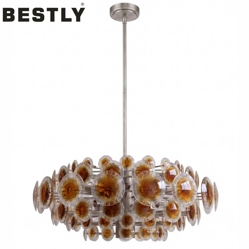 Ice Crackle glass pendant lighting-amber Ice Crackle glass pendant lighting-amber